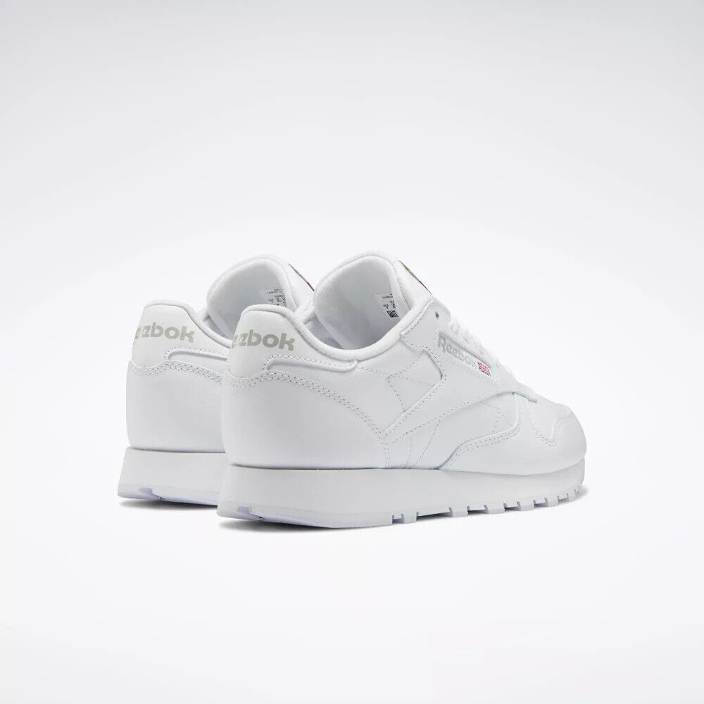 Reebok Classic Leather Fashion Sneaker Men's White Gray Low Top Shoes