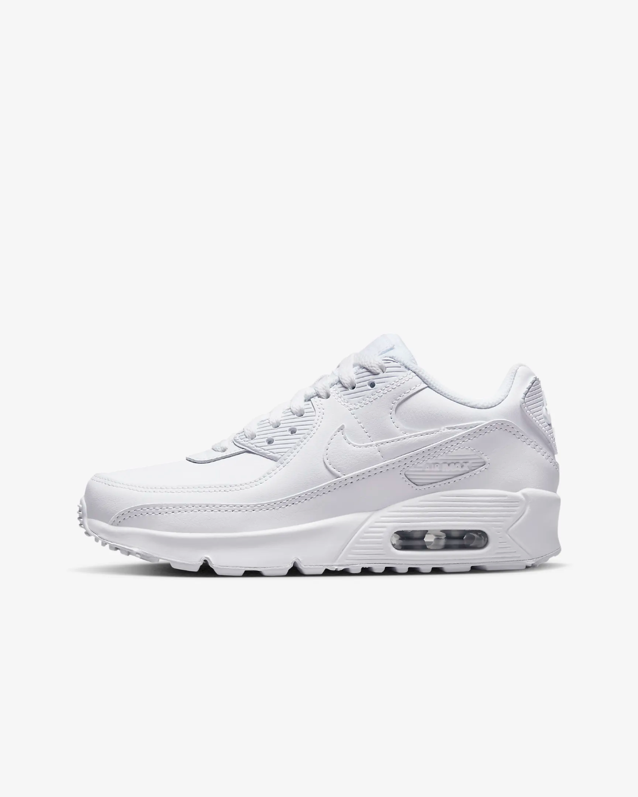 Nike Air Max 90 LTR Sneakers Kids White Leather Comfort Shoes