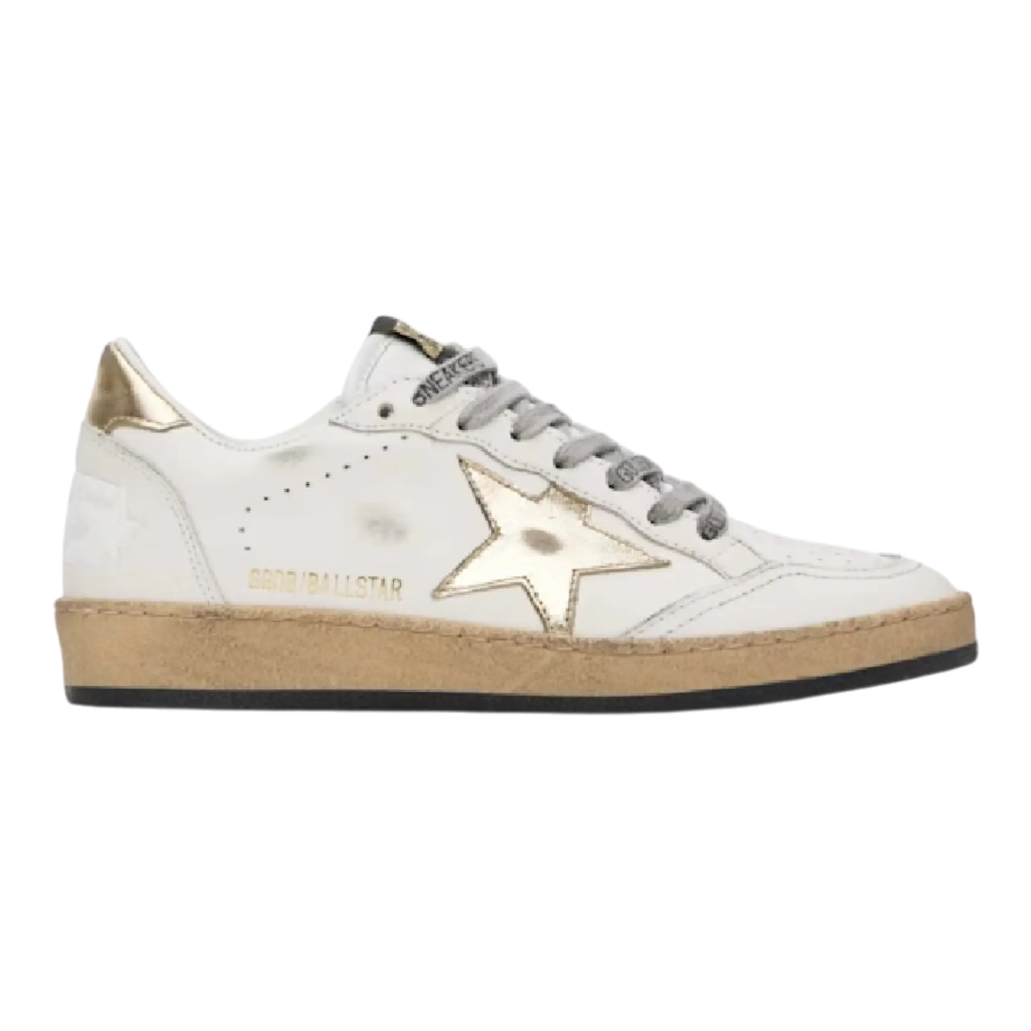 Golden Goose Ball Star Women Sneakers Milk Gold Laminated Star GOLDEN GOOSE