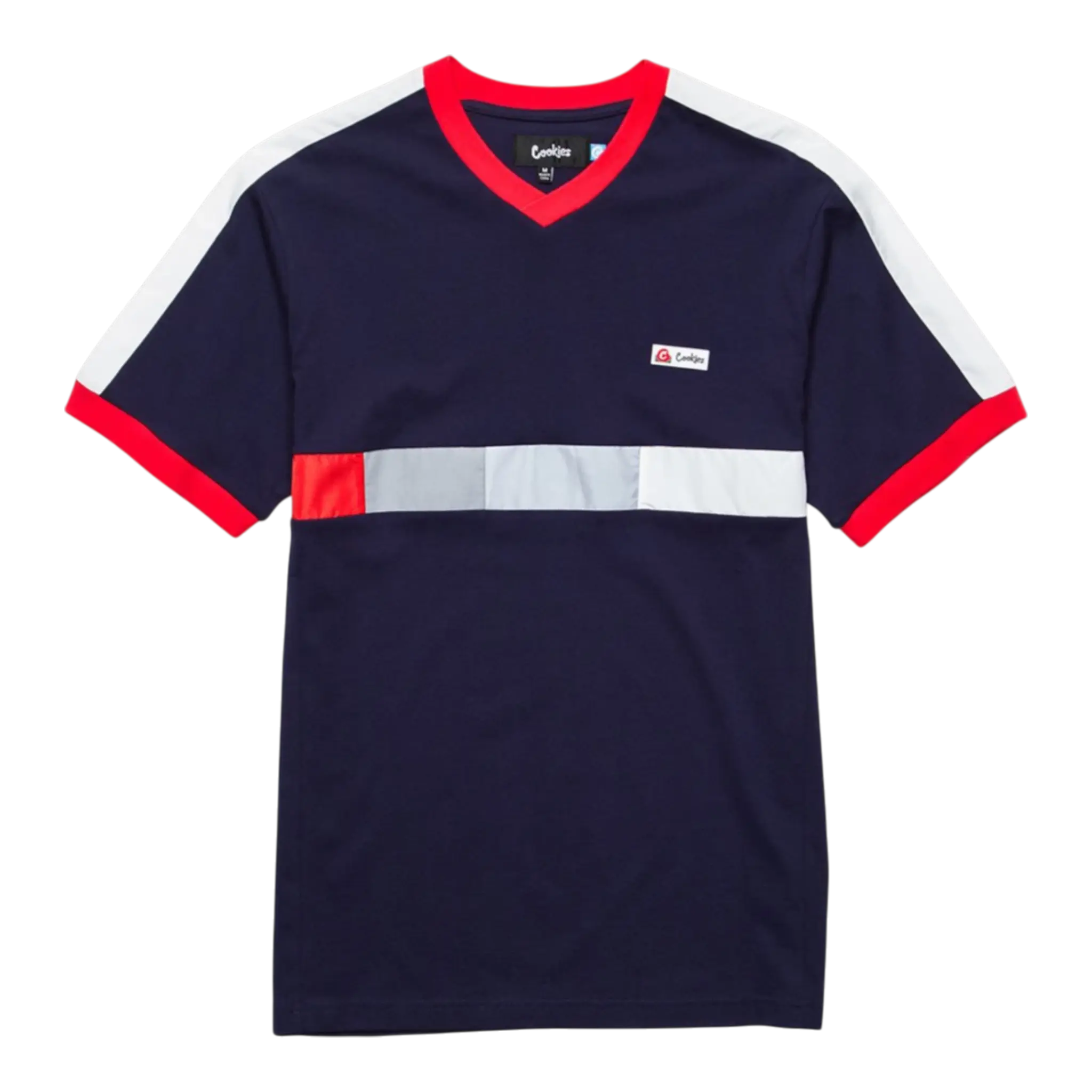 Cookies Montecito V-Neck Knit Men Shirt Navy/Red Cookies