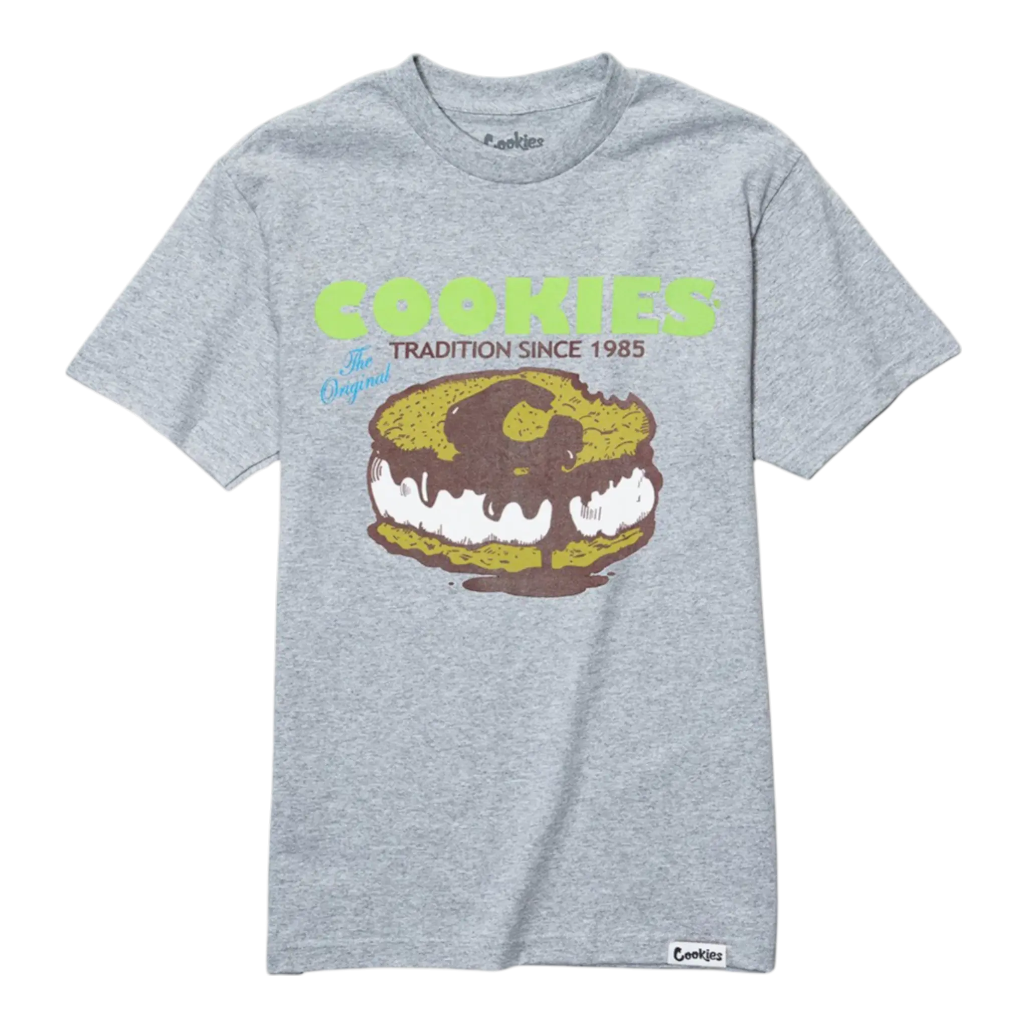 Cookies Classic Script Logo T-Shirt Men Heather Grey Cookies