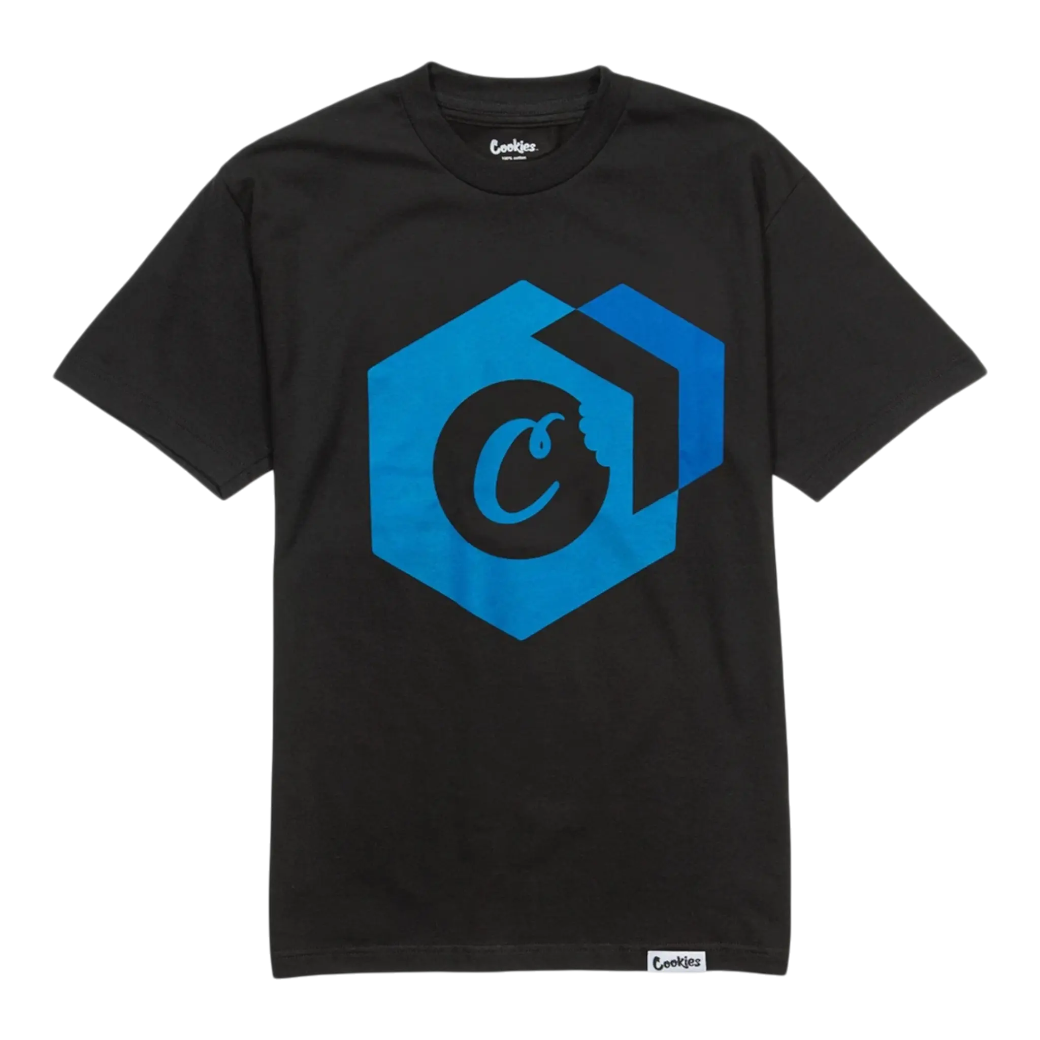 Cookies Block Logo T-Shirt Men Black/Blue Cookies
