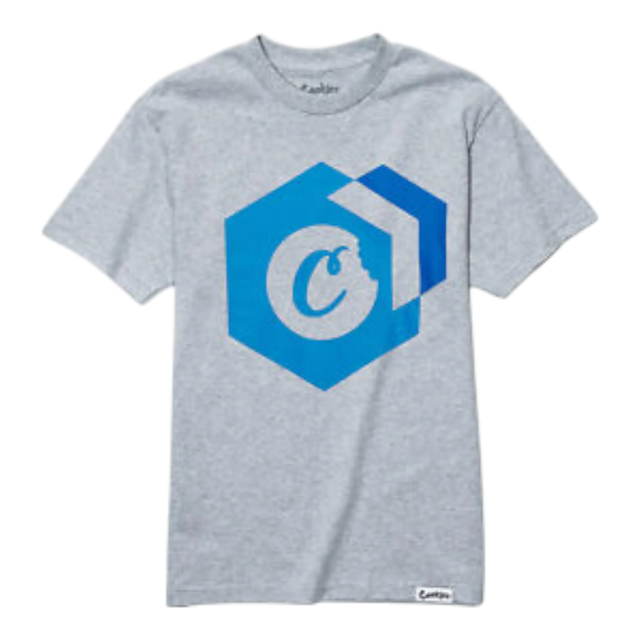 Cookies Block Logo T-Shirt Men’s – Heather Grey/Blue Cookies