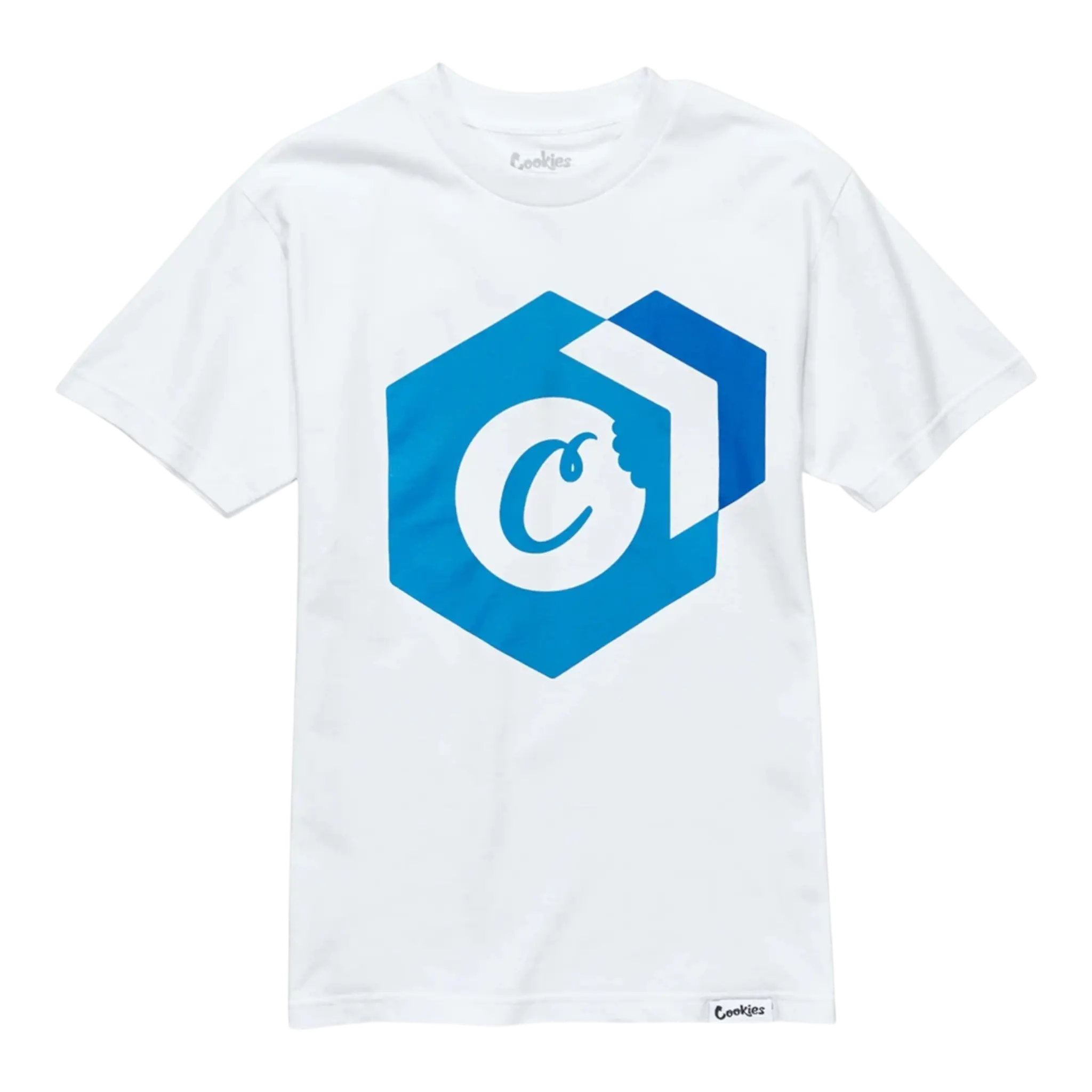 Cookies Block Logo T-Shirt Men White/Blue Cookies
