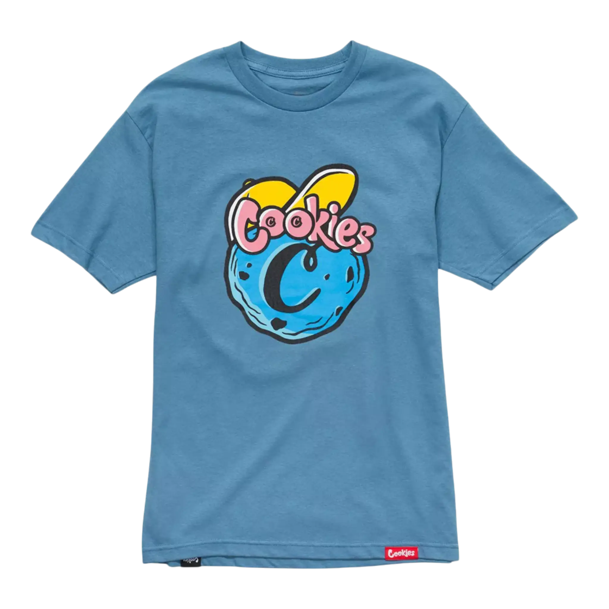 Cookies Puff Print Logo T-Shirt Men Sky Blue Cookies