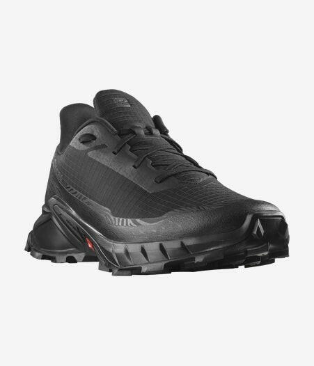 Salomon ALPHACROSS 5 473131 Sneakers Men Black Ebony Lace Up Trail Running Shoes.