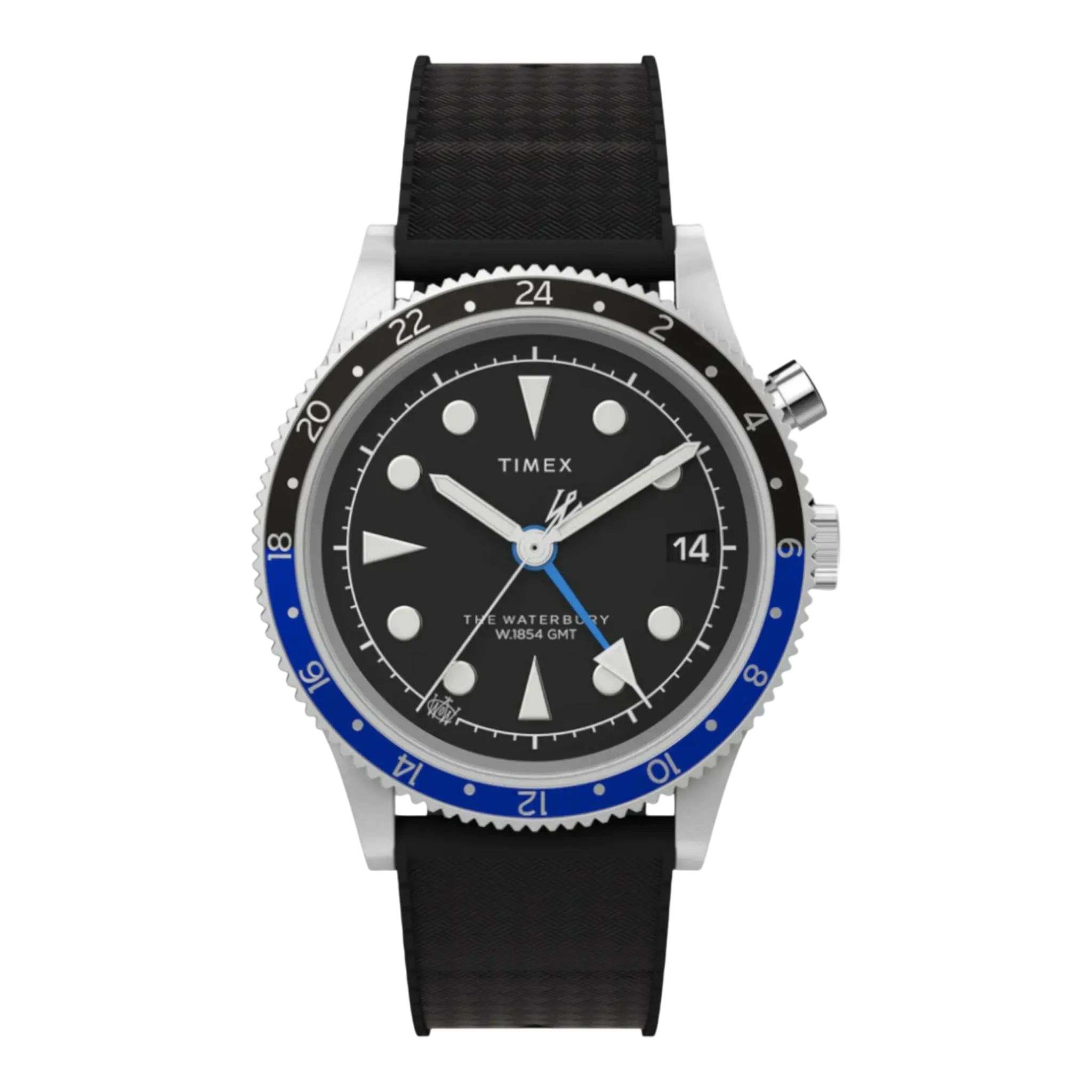 Timex Waterbury Traditional GMT 39mm Synthetic Rubber Strap Watch Timex