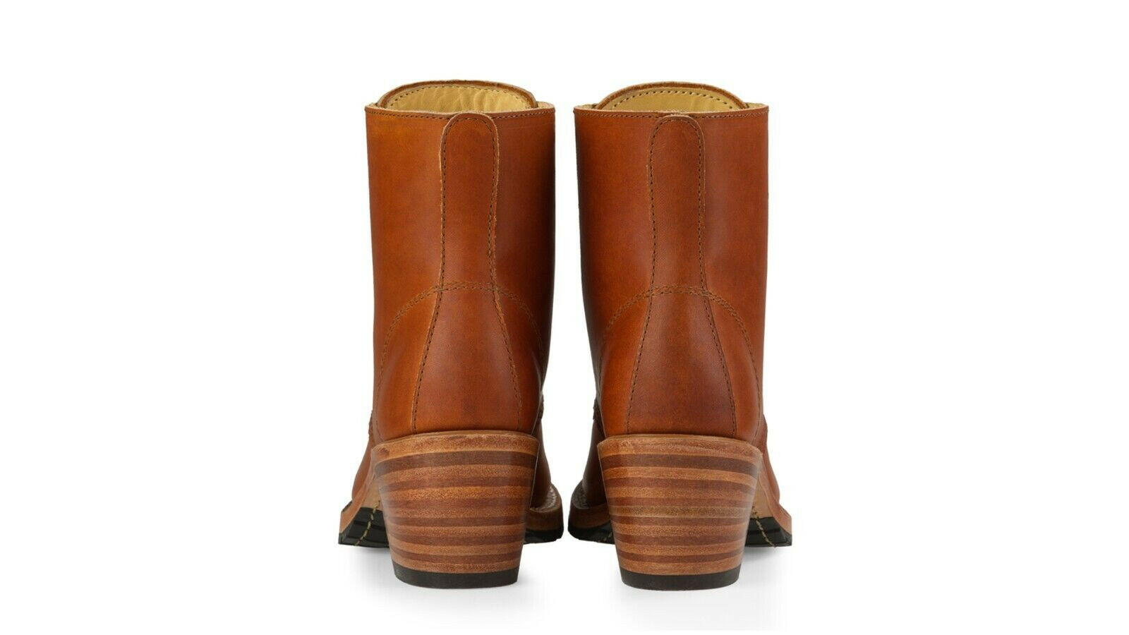 Red Wing Heritage Clara 3404 Boots Women's Brown Leather Lace Up Block Heel.