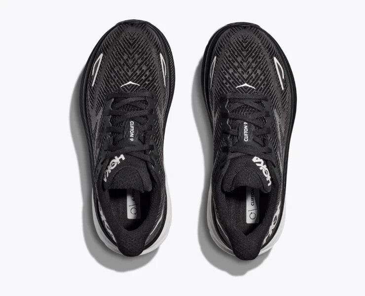 Hoka One One Clifton 9 1127896-BWHT Sneaker Women's Black White Running Shoes