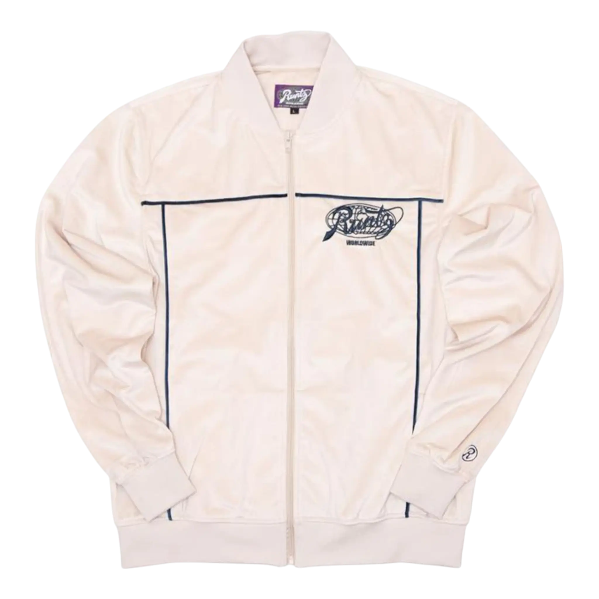 Runtz Around The World Velour Men’s Jacket – Cream Runtz