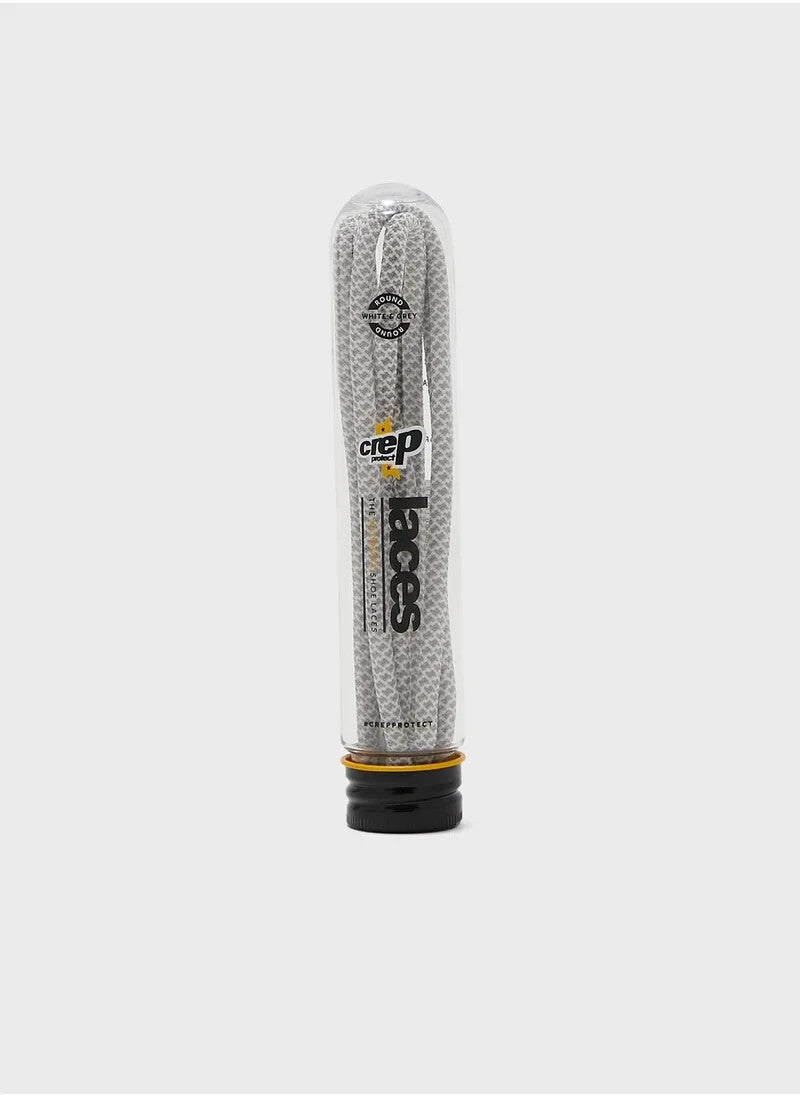 Crep Protect The Ultimate Round Shoe Laces White Gray Stylish Sneaker Fit
