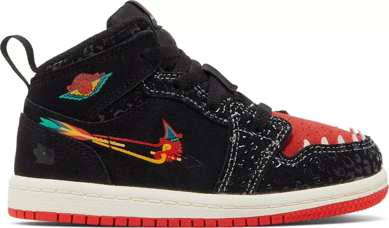 Nike Air Jordan 1 Mid SE 'Siempre Familia' Kids Black Sneaker Lace-up