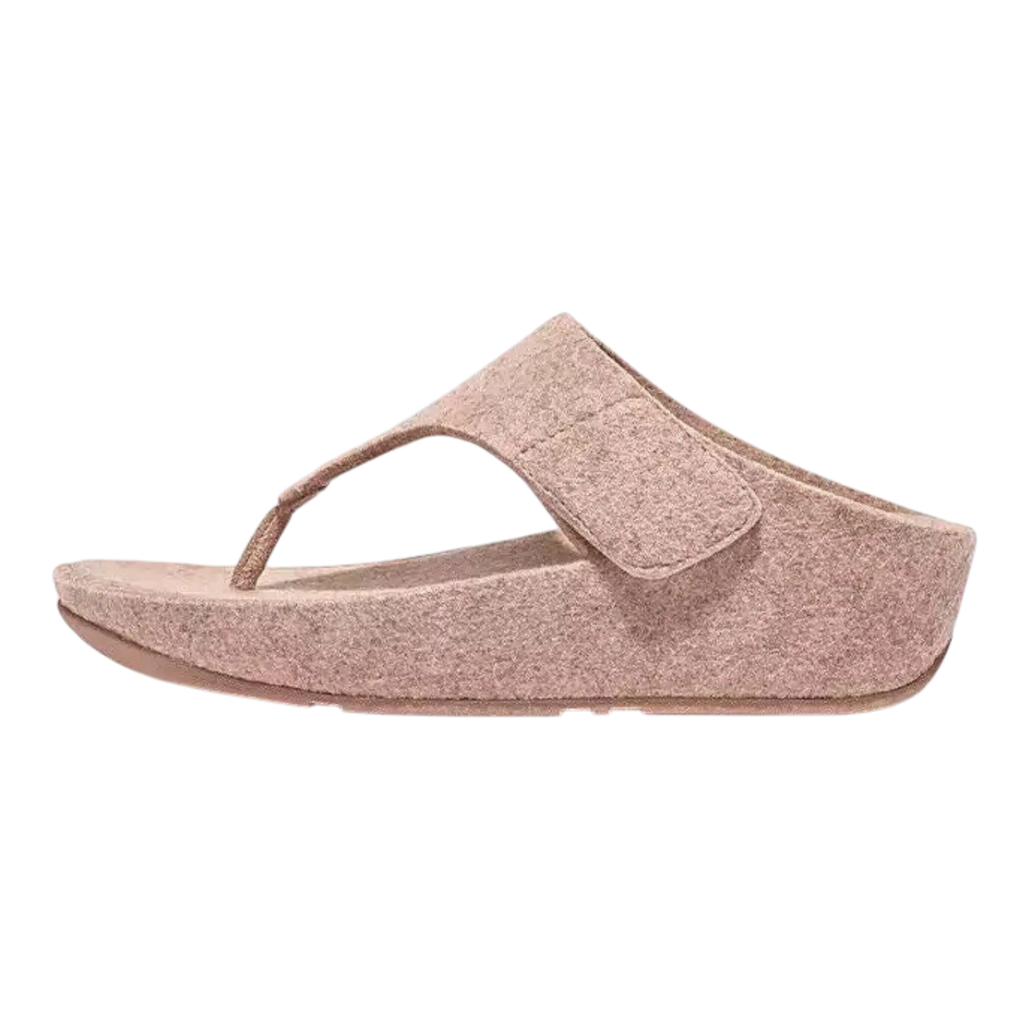 FitFlop Shuv Slide Sandals Women's Beige Adjustable Felt Toe-Post FitFlop