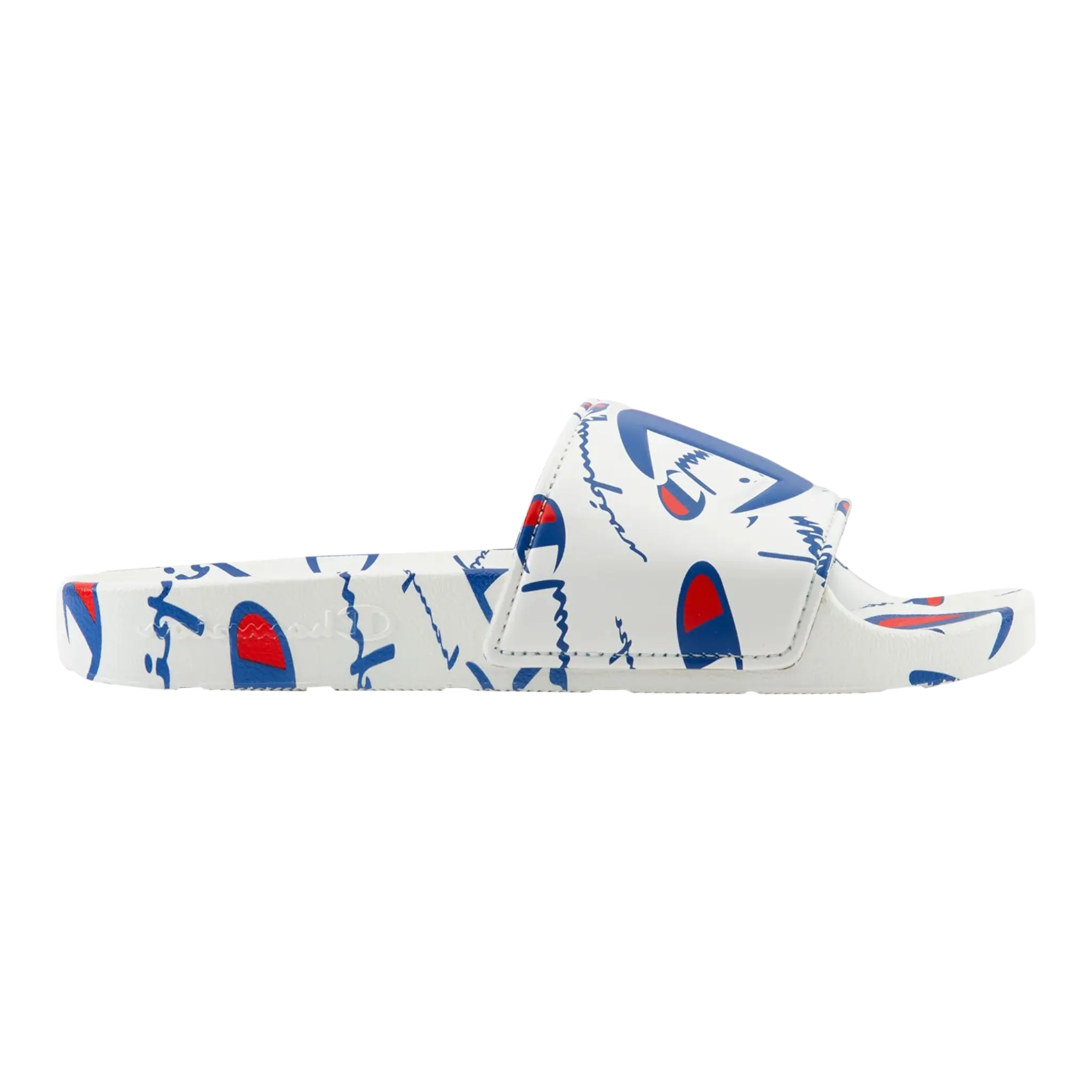 Champion IPO Warped Kids Slides White/Blue/Red Champion