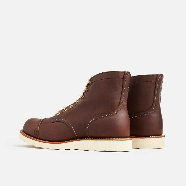 Iron Ranger Traction Tred 8088 Men's Brown Leather Cap Toe 6-Inch Ankle Boots.