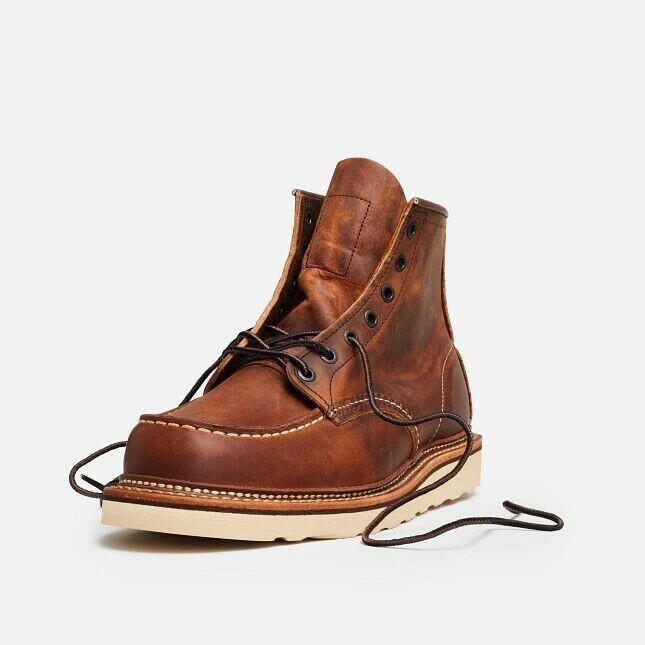Red Wing Classic 1907 Men's Copper Rough & Tougs Leather Moc Toe 6" Boots.