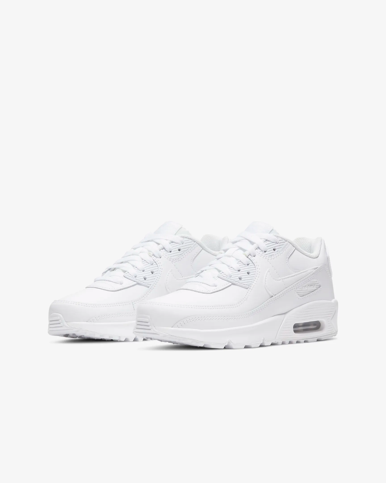 Nike Air Max 90 LTR Sneakers Kids White Leather Comfort Shoes