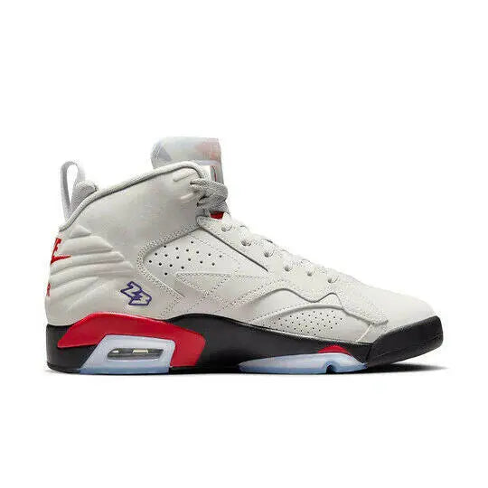 Air Jordan MVP Sneakers Men's Neutral Gray Leather Basketball Shoes.