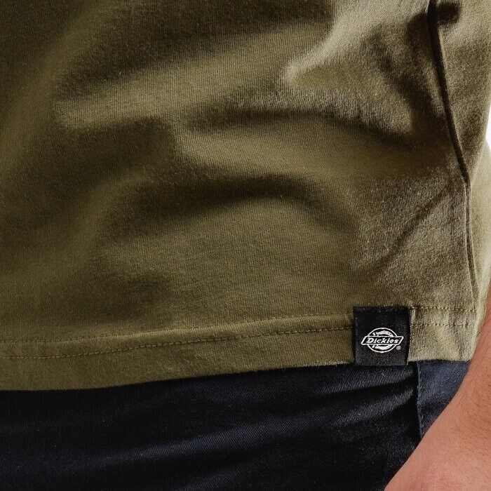 Dickies T-Shirt Men's Olive Green Horseshoe Logo Crew Neck Short Sleeve Pullover