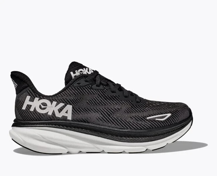 Hoka One One Clifton 9 1127896-BWHT Sneaker Women's Black White Running Shoes