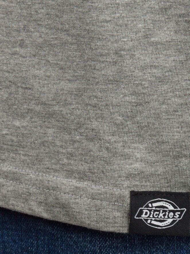 Dickies T-Shirt Men's Gray Horseshoe Logo Crew Neck Short Sleeve Pullover
