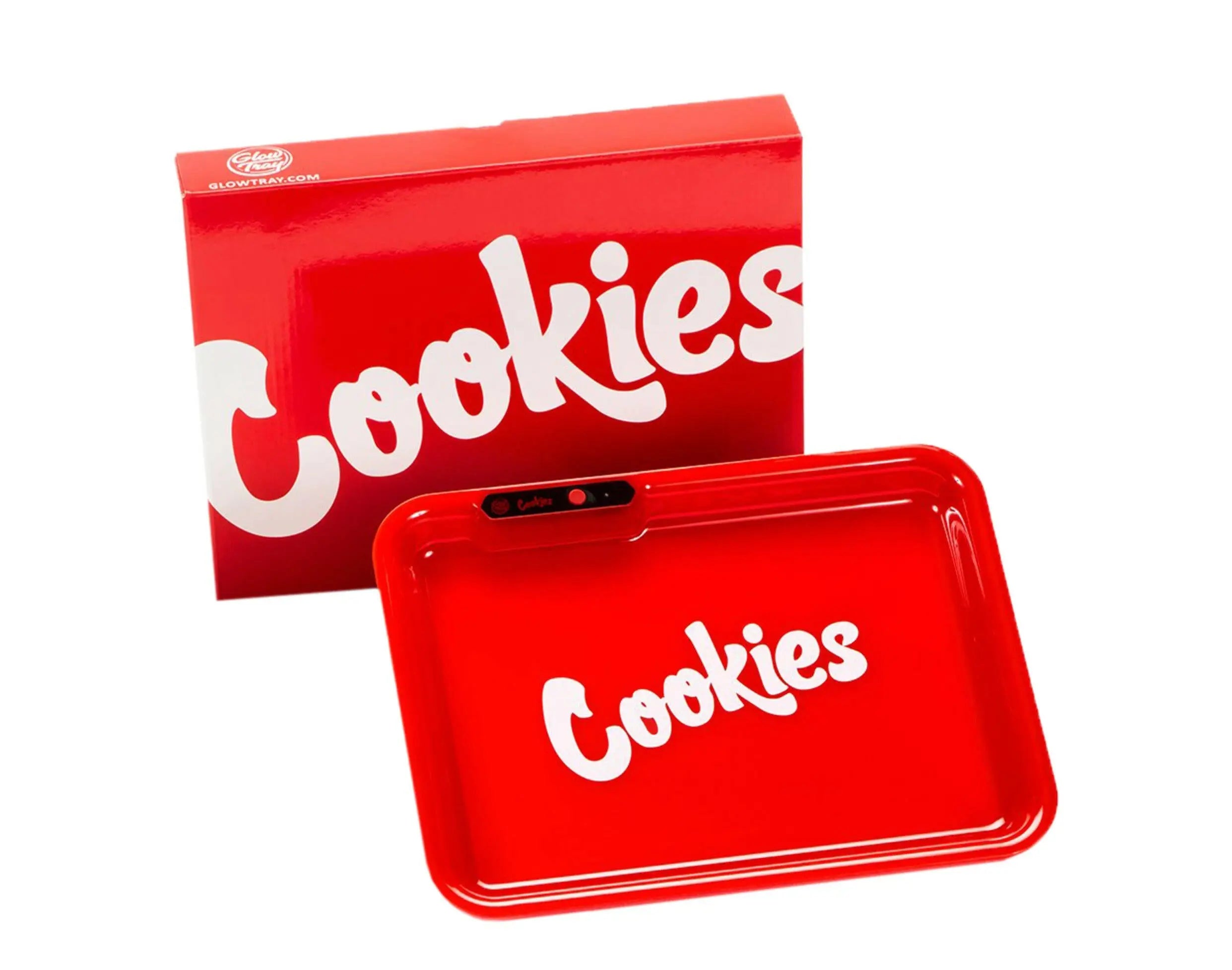 Cookies V4 Glowtray Red Glow LED Rolling Tray.