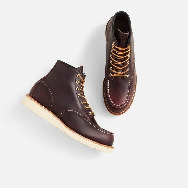 Red Wing Classic Moc 8847 Mens Black Cherry Excalibur Leather 6" Lifestyle Boots.