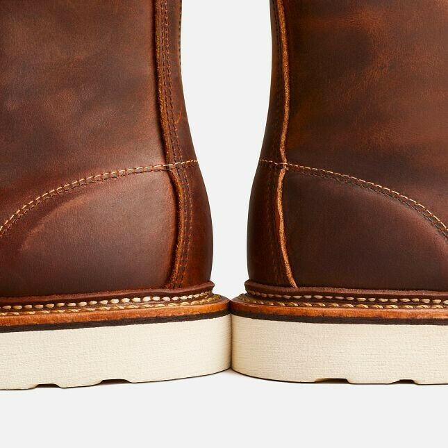 Red Wing Classic 1907 Men's Copper Rough & Tougs Leather Moc Toe 6" Boots.
