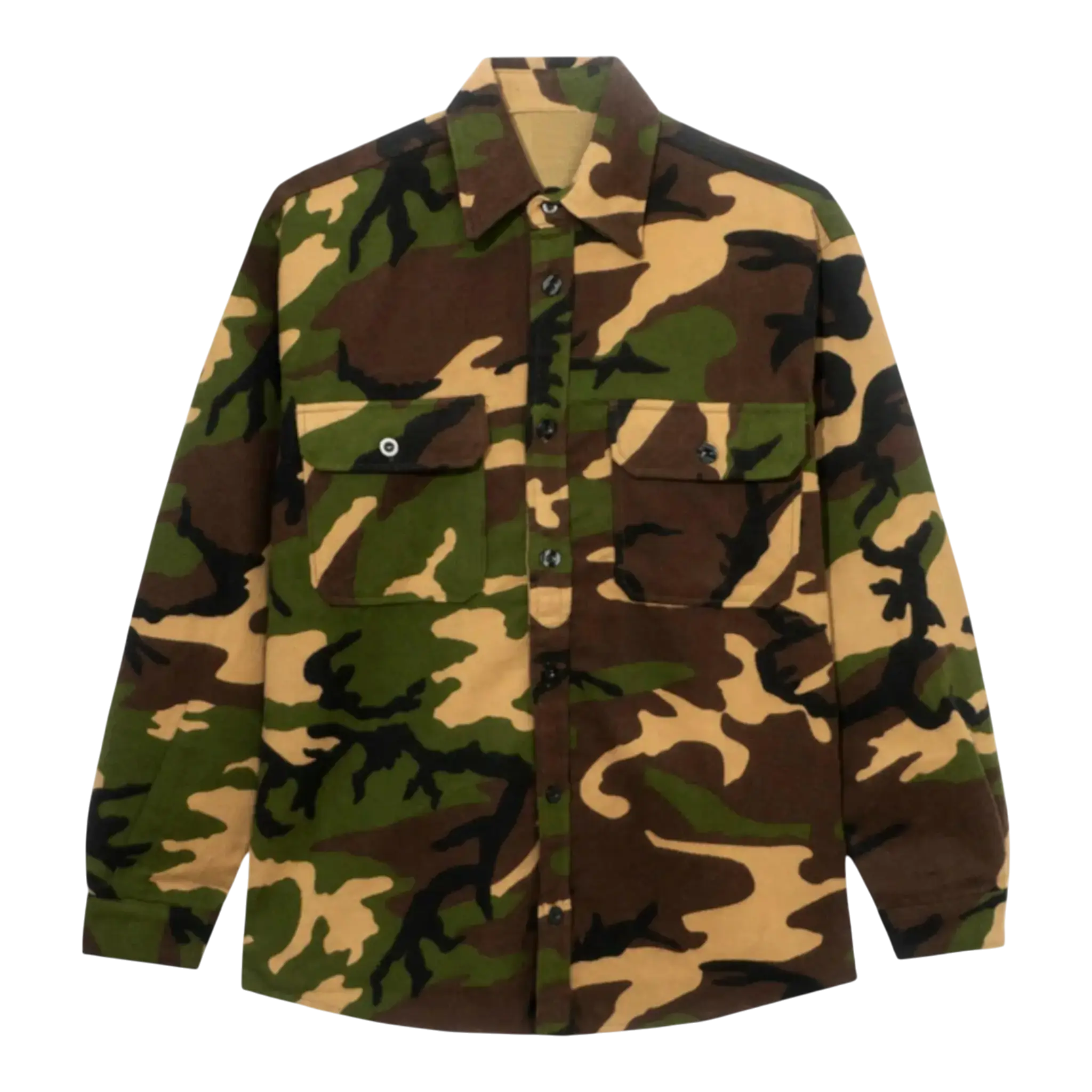 Anti Social Social Club Dialtone Camo Men Flannel Shirt Green Camo Anti Social Social Club