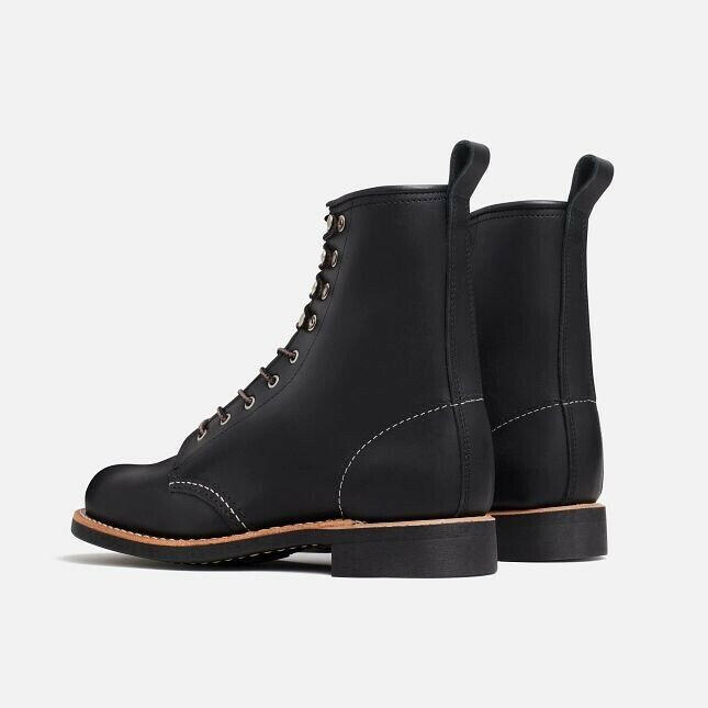 Red Wing Silversmith 3361 Short Boots Women US 7 Black Boundary Leather Lace-Up.