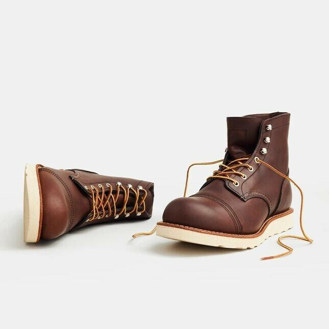 Iron Ranger Traction Tred 8088 Men's Brown Leather Cap Toe 6-Inch Ankle Boots.