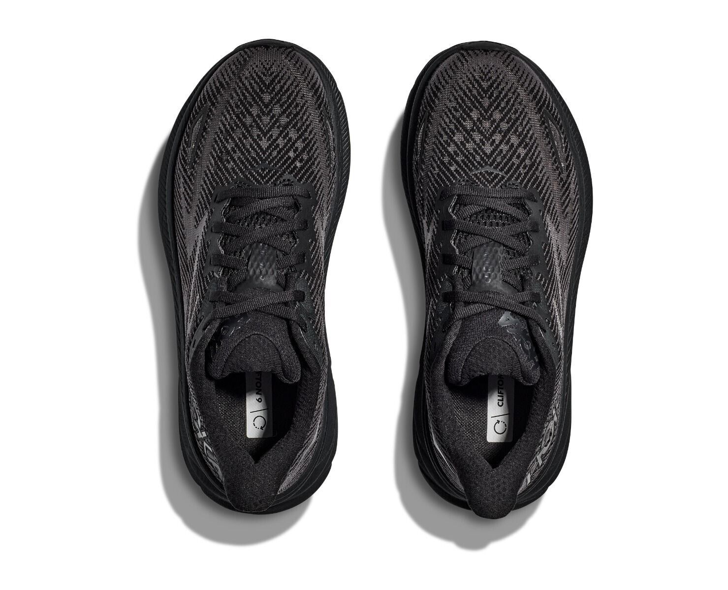 Hoka One One Clifton 9 1127895-BBLC Sneakers Men's Black Lace-Up Running Shoes