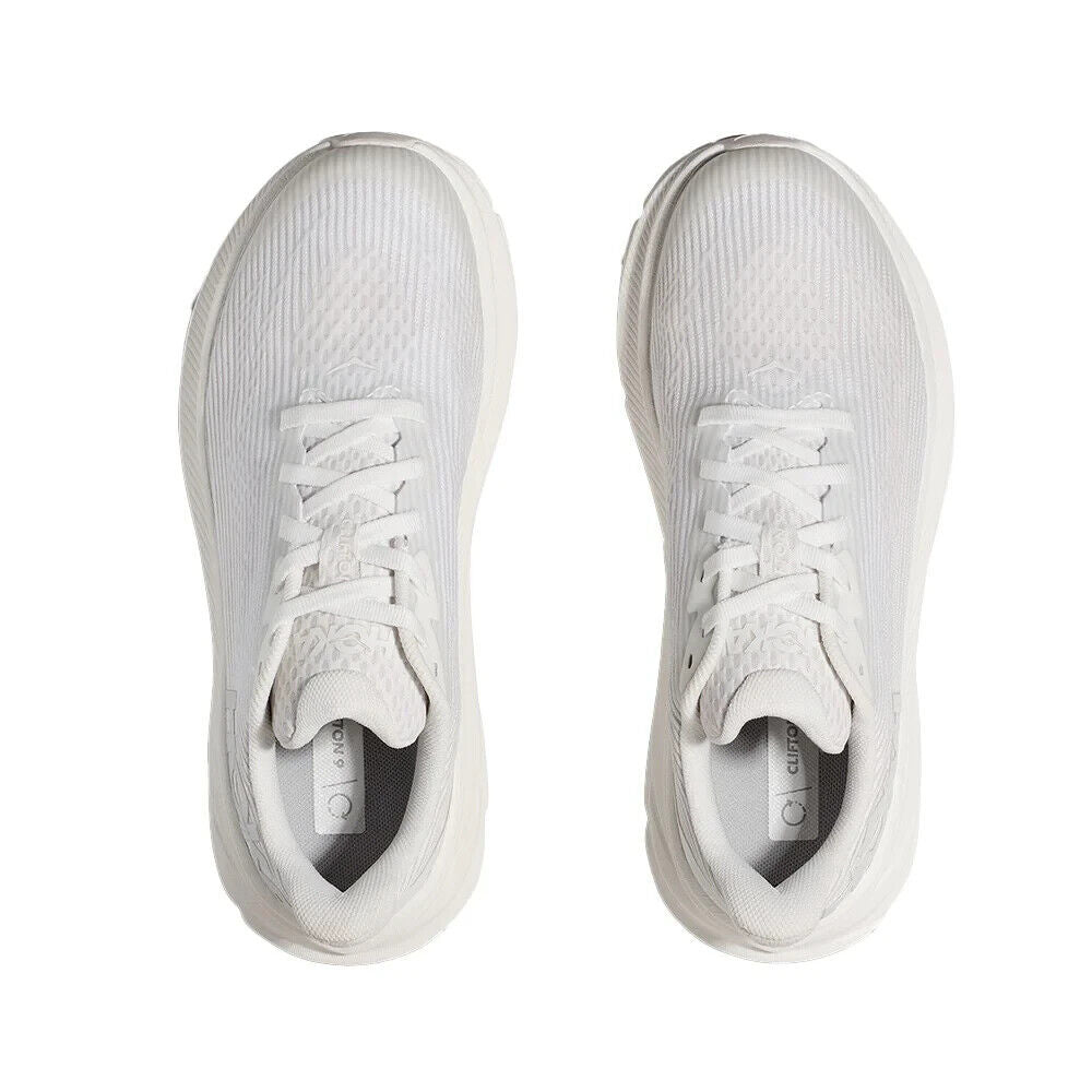 Hoka One One Clifton 9 Sneakers Kids White Lace Up Running Shoes