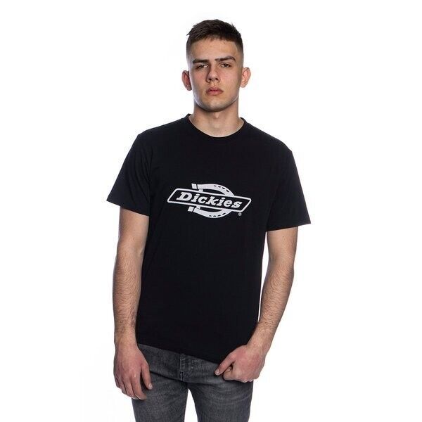 Dickies Mackville T-Shirt Men Medium Black Horseshoe Logo Crew Neck Short Sleeve