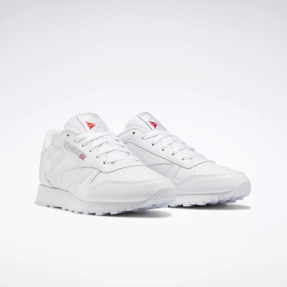 Reebok Classic Leather Fashion Sneaker Men's White Gray Low Top Shoes