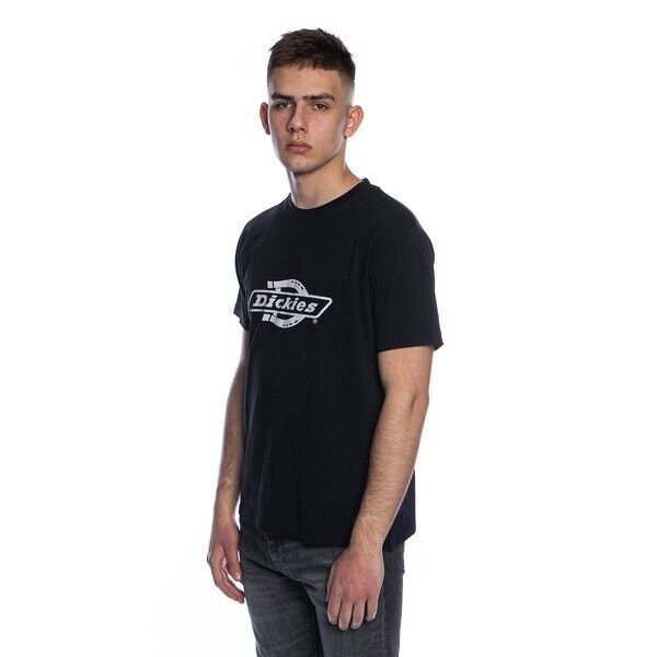 Dickies Mackville T-Shirt Men Medium Black Horseshoe Logo Crew Neck Short Sleeve