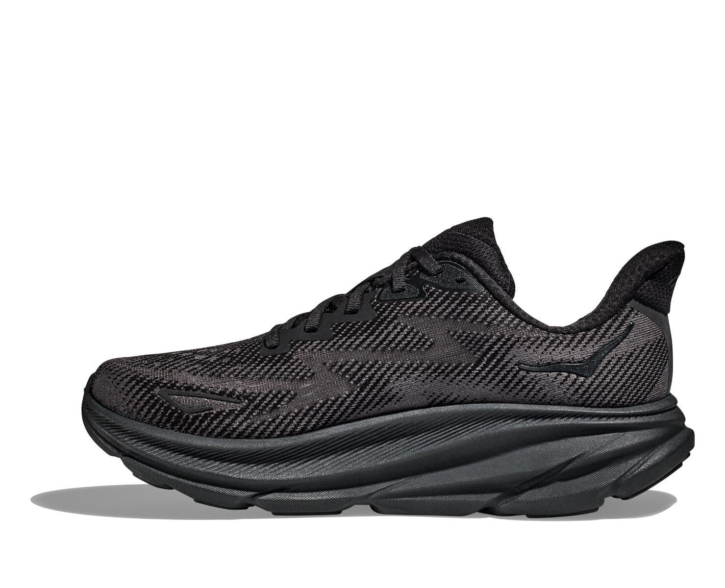Hoka One One Clifton 9 1127895-BBLC Sneakers Men's Black Lace-Up Running Shoes