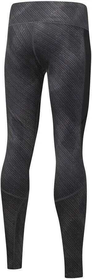 Mizuno Impulse Long Tights Women's Gray Black Printed Running Pants.