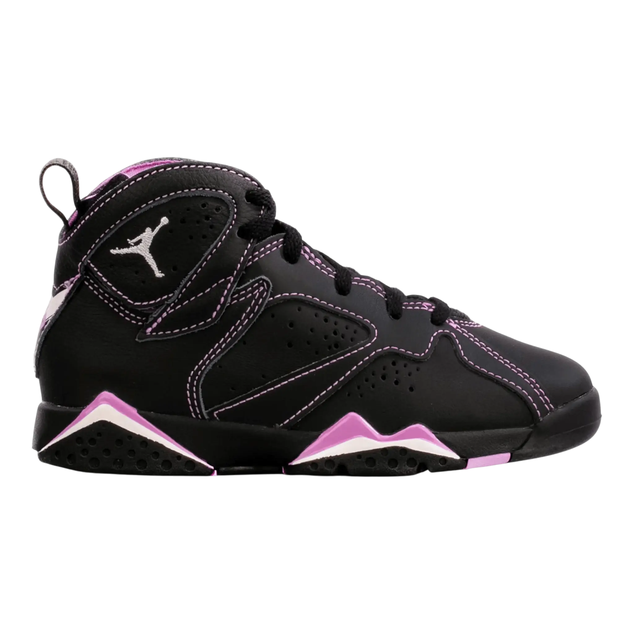 Jordan 7 Retro Kids Shoes Black/Barely Grape/Rush Fuchsia Jordan