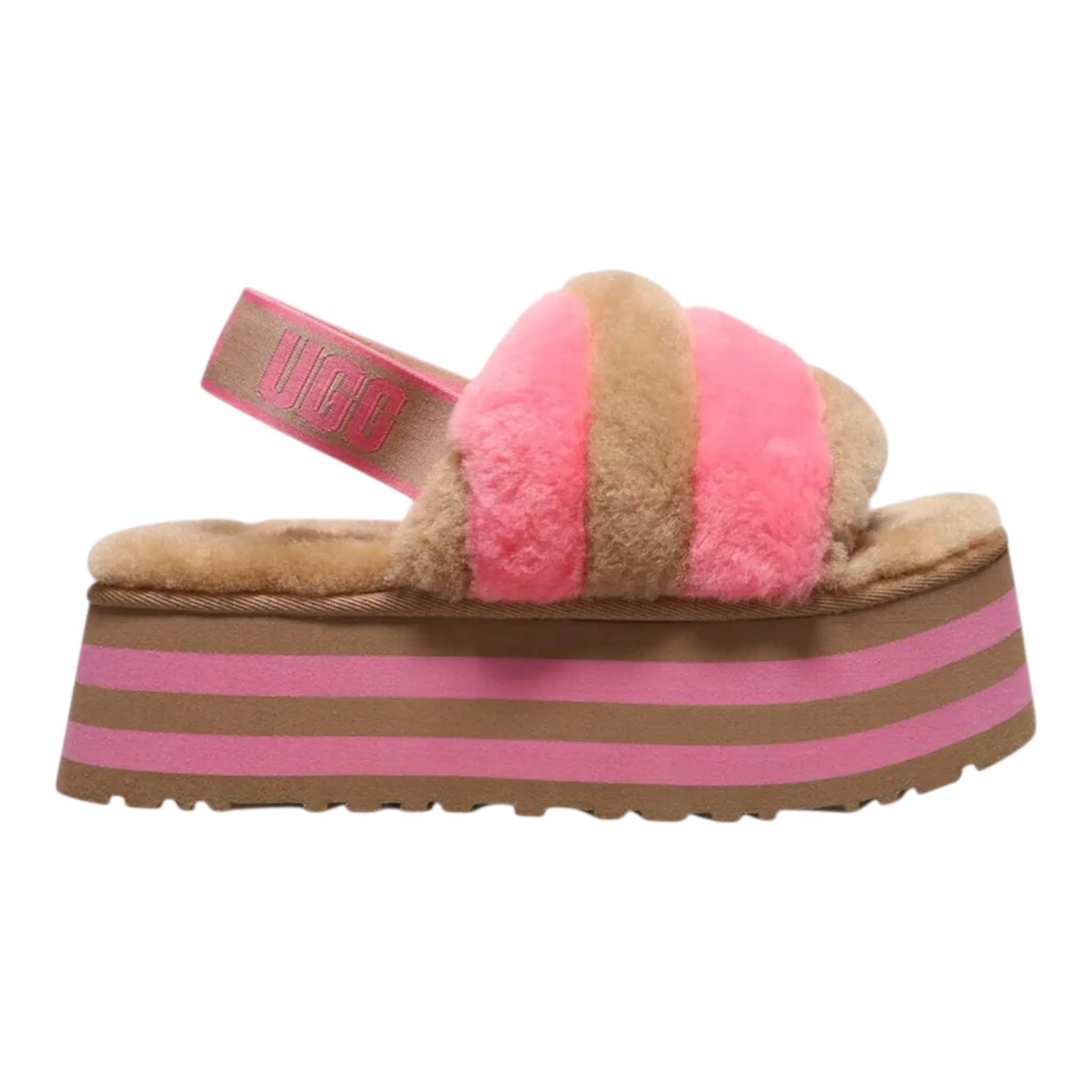 UGG Women’s Disco Stripe Slide Sandals – Coral Pink UGG