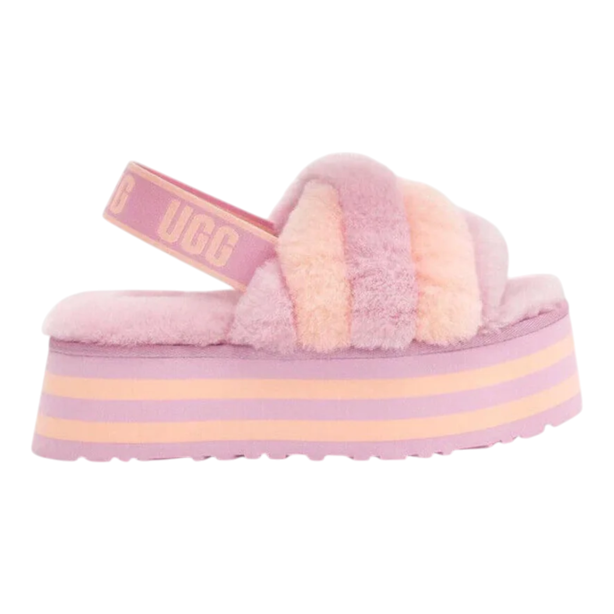 UGG Women’s Disco Stripe Slide Sandals – Pink Peacock