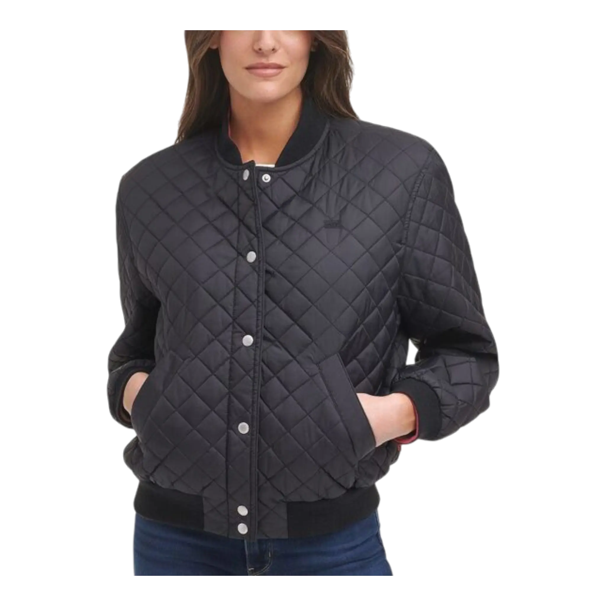 Levi’s Diamond Quilt Sherpa Bomber Jacket Women’s Black Levis