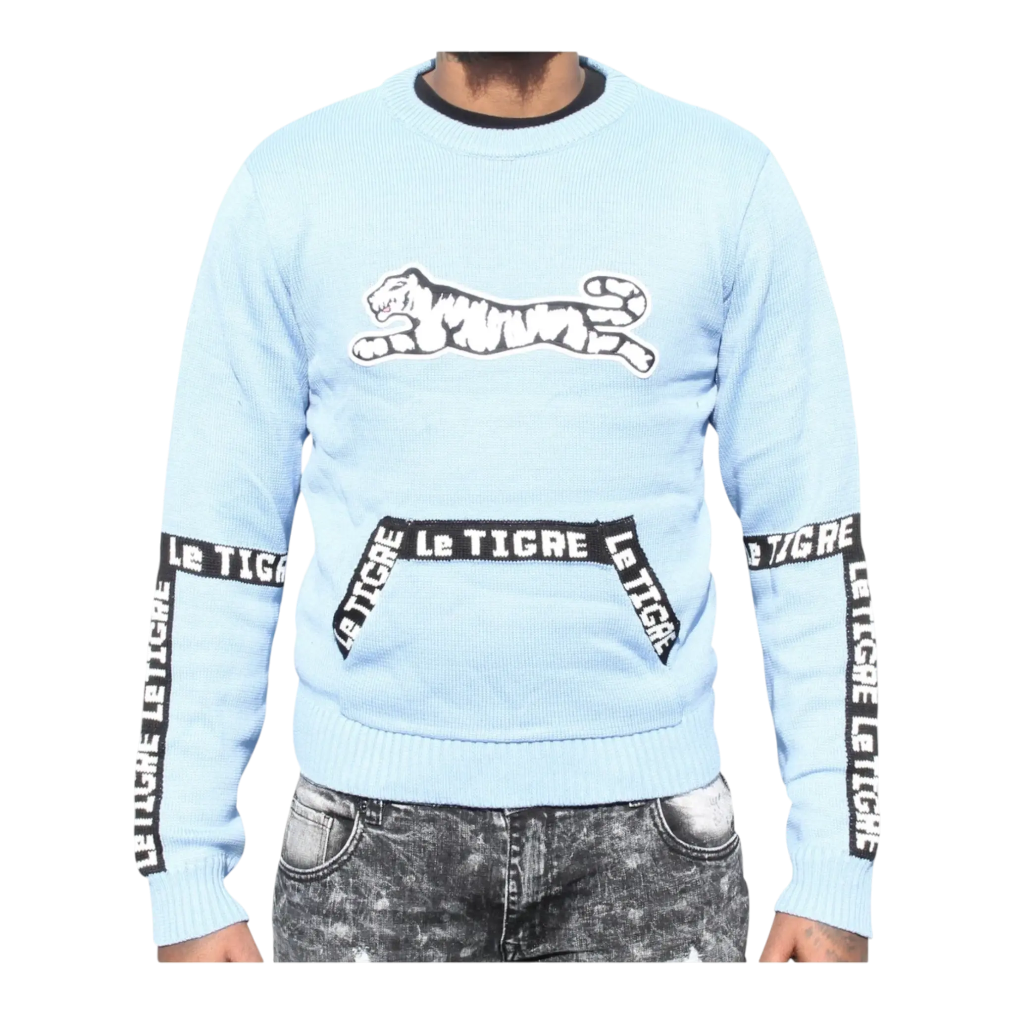 Le Tigre Tape Crew Sweater Men’s – Blue/Black Le Tigre