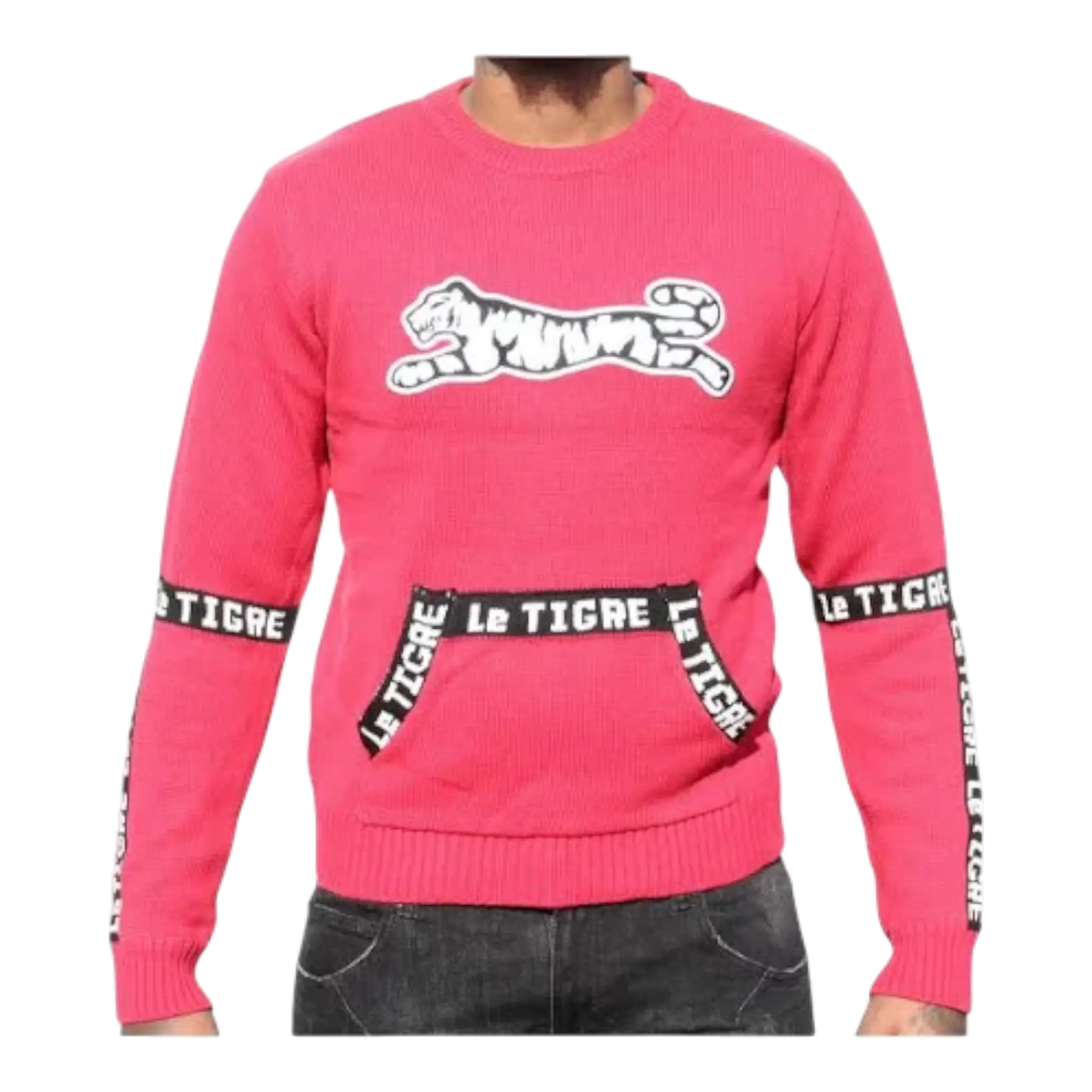 Le Tigre Tape Crew Sweater Men’s – Red/Black Le Tigre