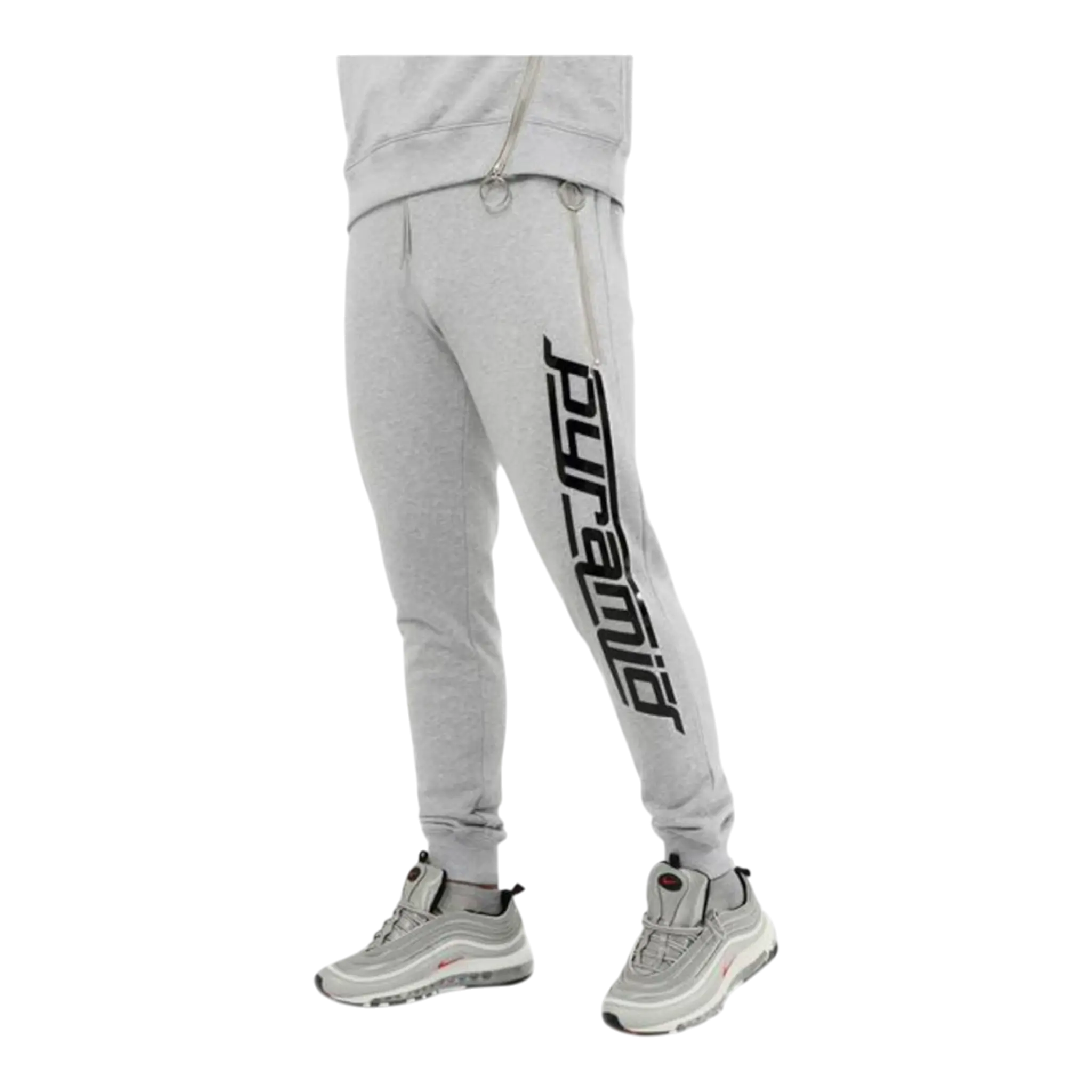 Black Pyramid Slant Zipper Men’s Jogger Pants – Heather Grey Black Pyramid