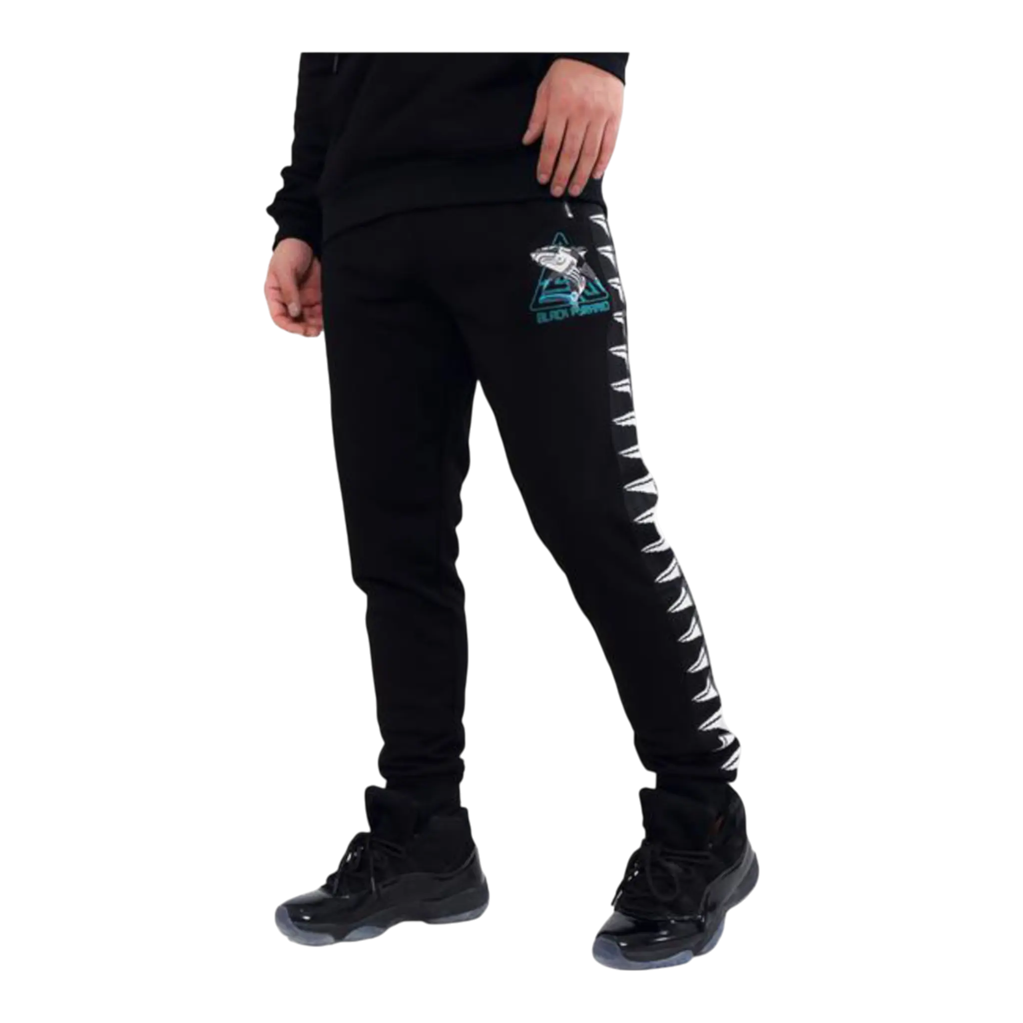 Cyber Shark Men's Jogger Pants Y4162174-BLK Black Pyramid