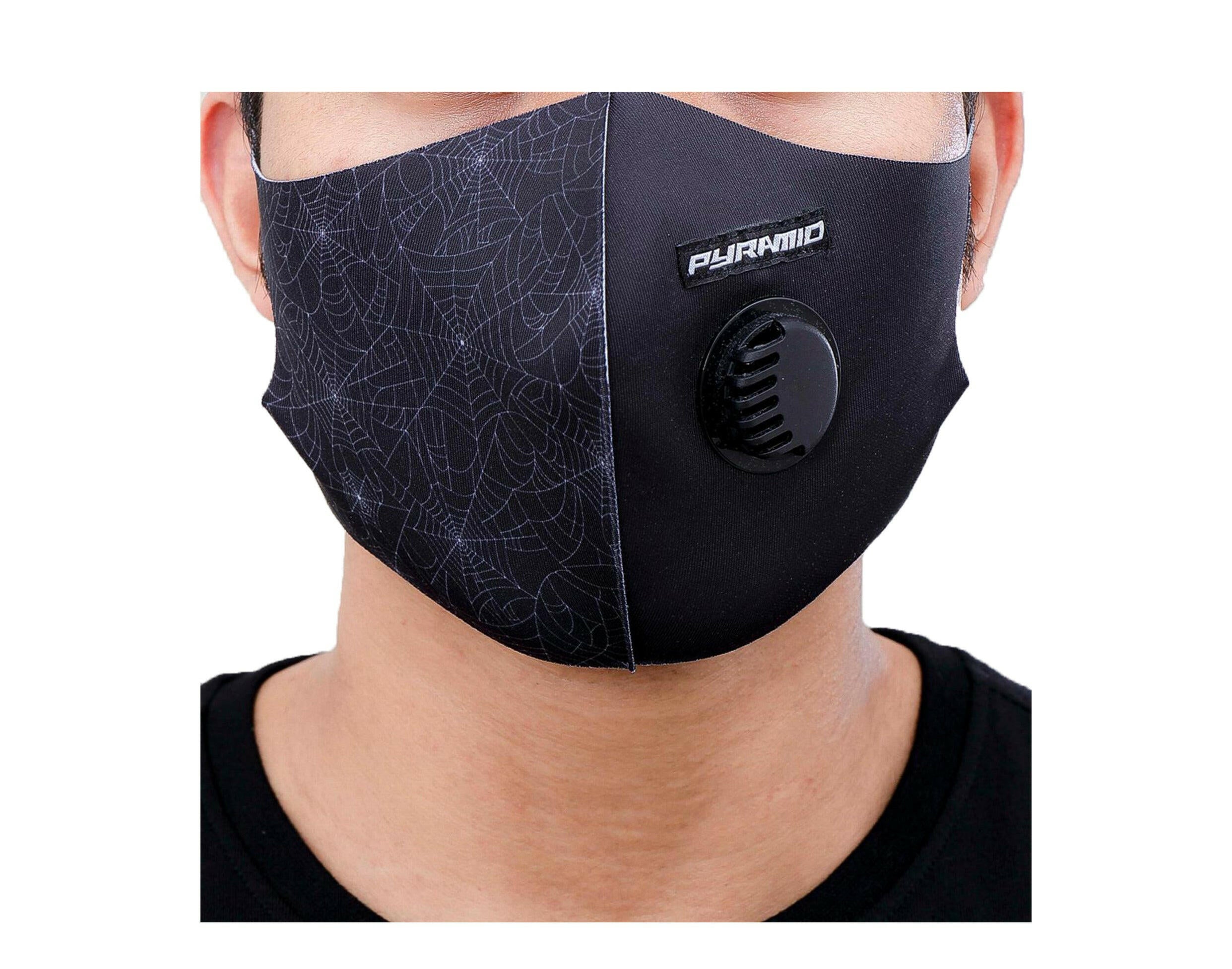 Black Pyramid Spider Web Face Mask.