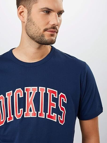 Dickies Philomont T-Shirt Men's Navy Blue Crew Neck Short Sleeve Pullover