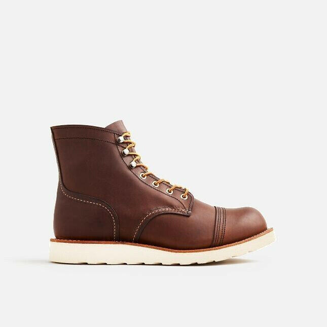 Iron Ranger Traction Tred 8088 Men's Brown Leather Cap Toe 6-Inch Ankle Boots.