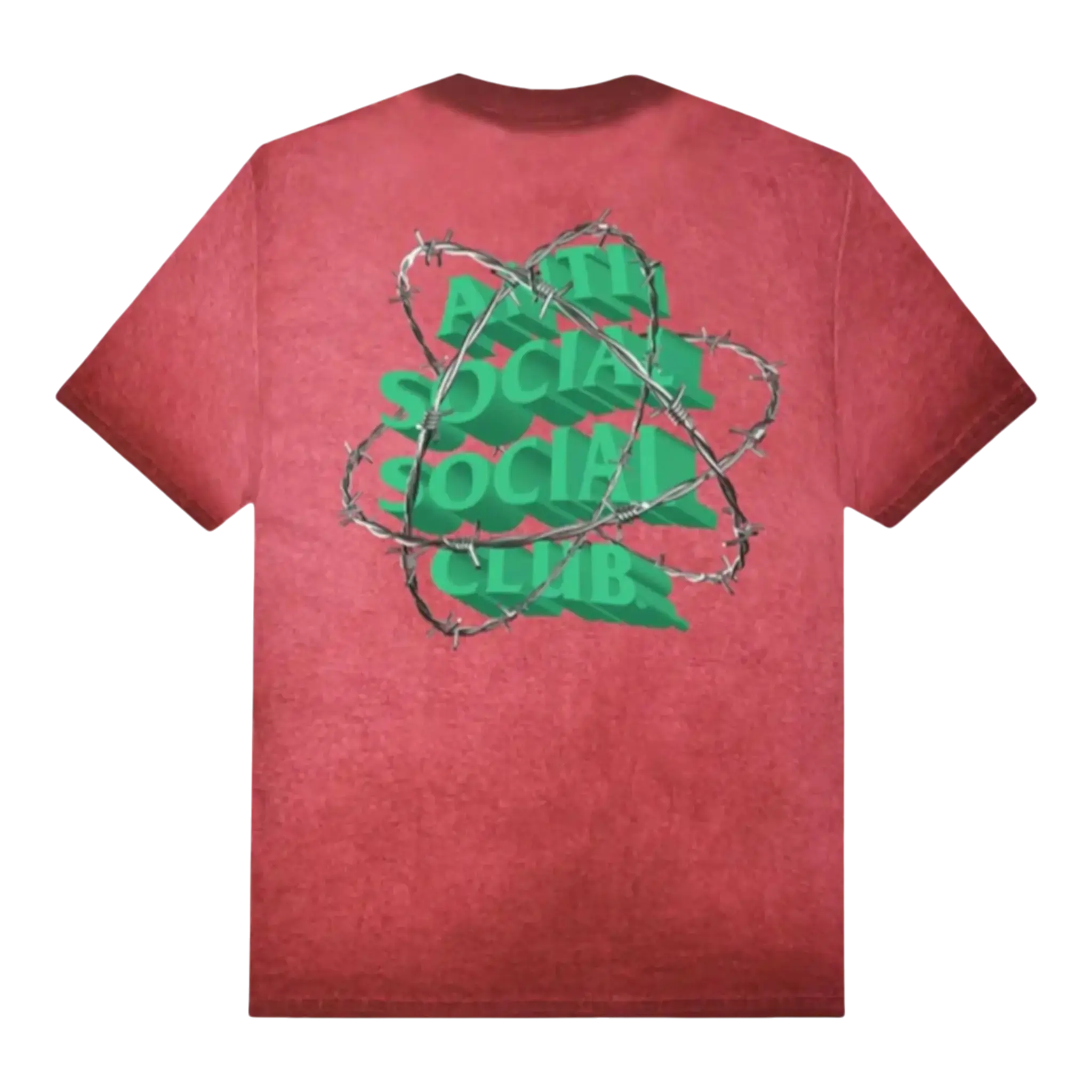 Anti Social Social Club New & Gone Men T-Shirt Red Mineral Wash Anti Social Social Club